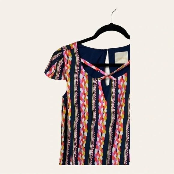 0415W. MOD CLOTH SHARED SENTIMENT SHIFT DRESS ROPES PRINT SIZE SMALL MULTICOLOR - Picture 3 of 9